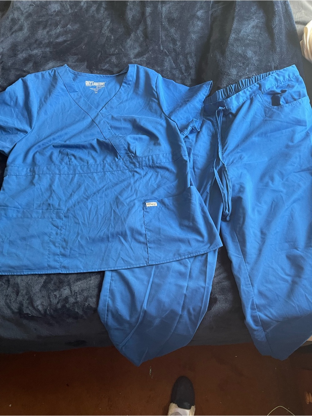 Grey's Anatomy Medical Scrub Set - Blue, Size XXL